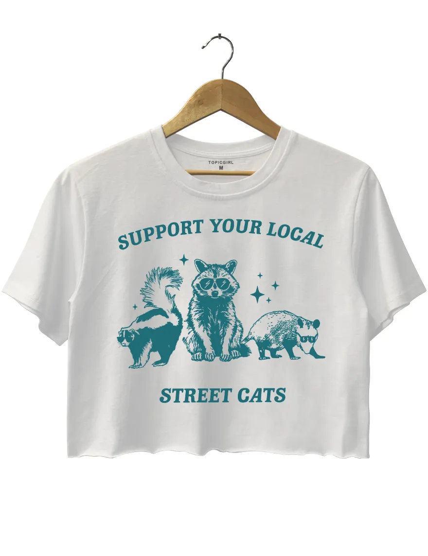 Support Your Local Street Cats Crop Top sold by Topic Girl product image thumbnail 2
