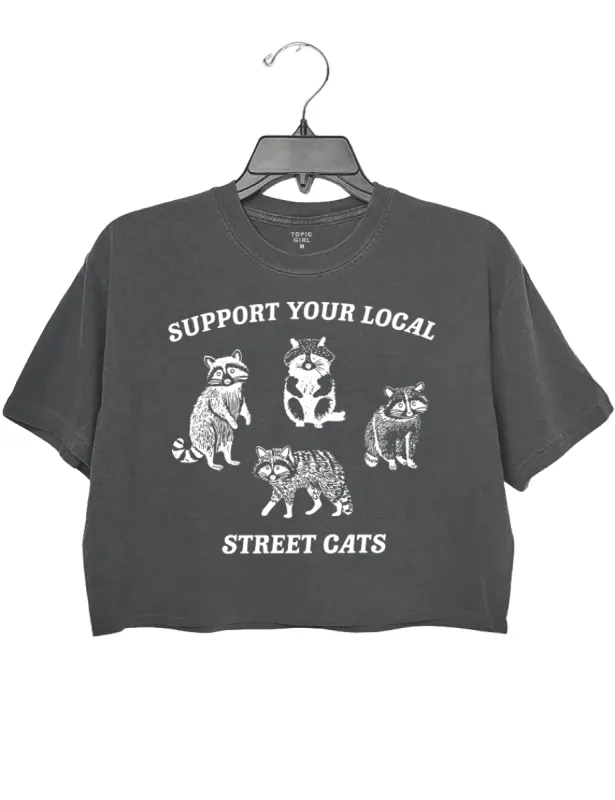 Support Your Local Street Cats Crop Top sold by Topic Girl