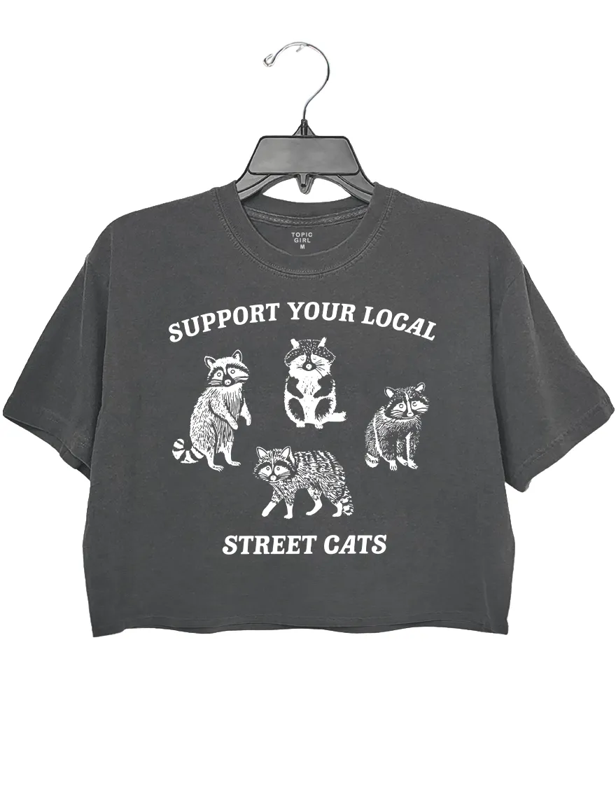 Support Your Local Street Cats Crop Top sold by Topic Girl