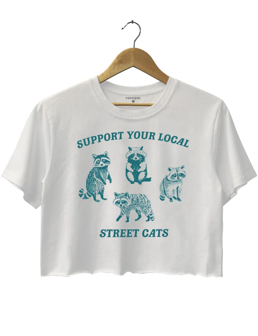 Support Your Local Street Cats Crop Top sold by Topic Girl product image thumbnail 2