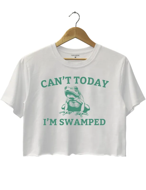 Cant Today I'm Swamped Frog Crop Top sold by Topic Girl