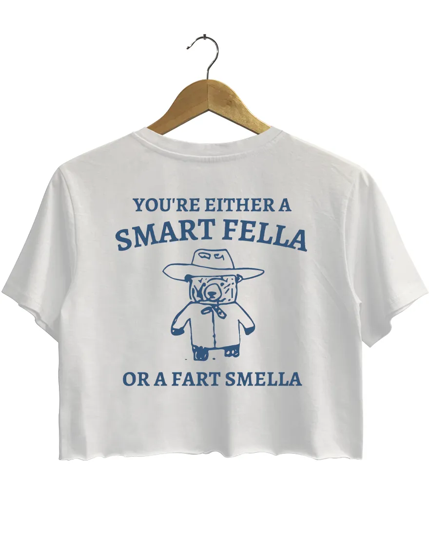 Are You A Smart Fella Or Fart Smella? Crop Top sold by Topic Girl product image thumbnail 3