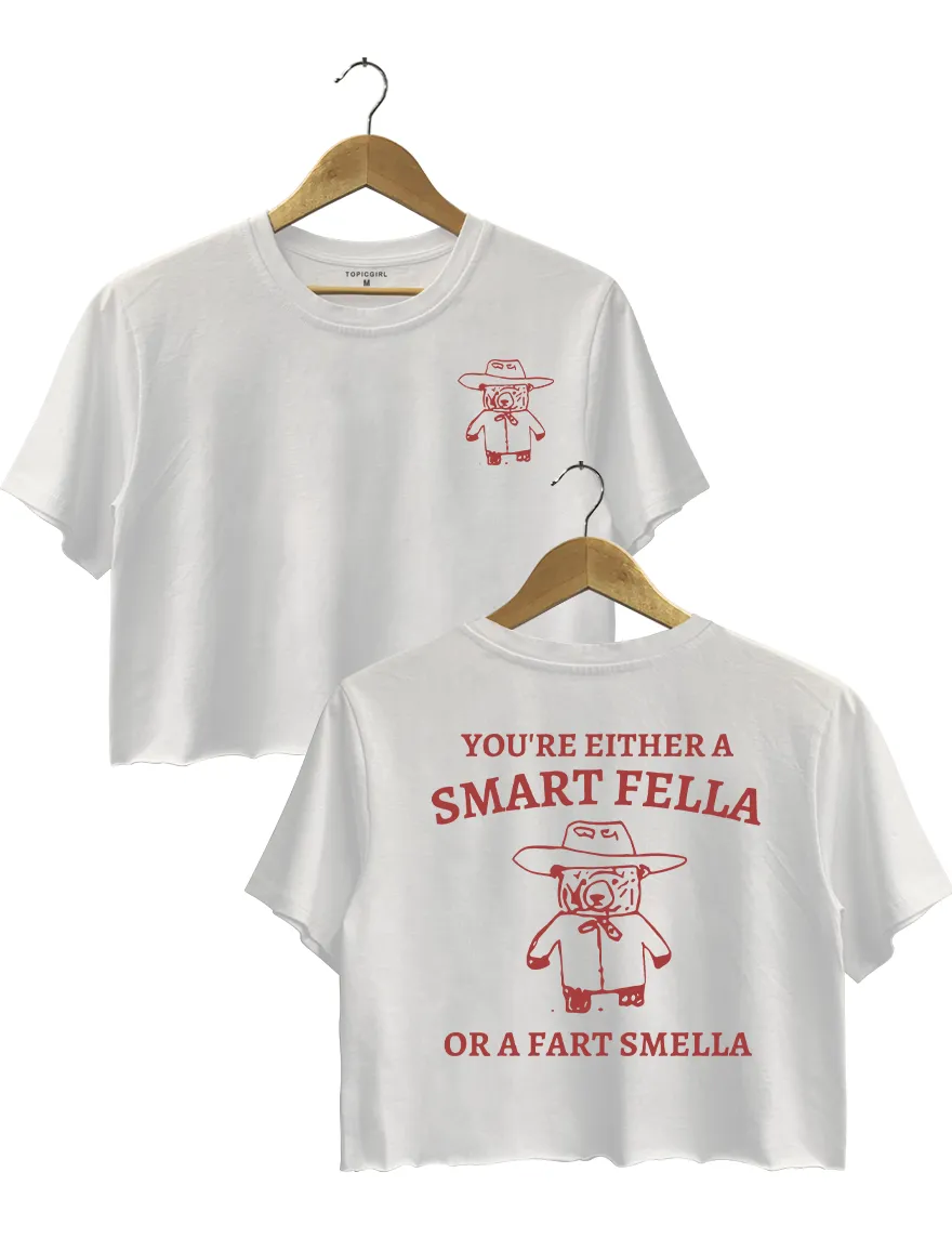 Are You A Smart Fella Or Fart Smella? Crop Top sold by Topic Girl product image thumbnail 4