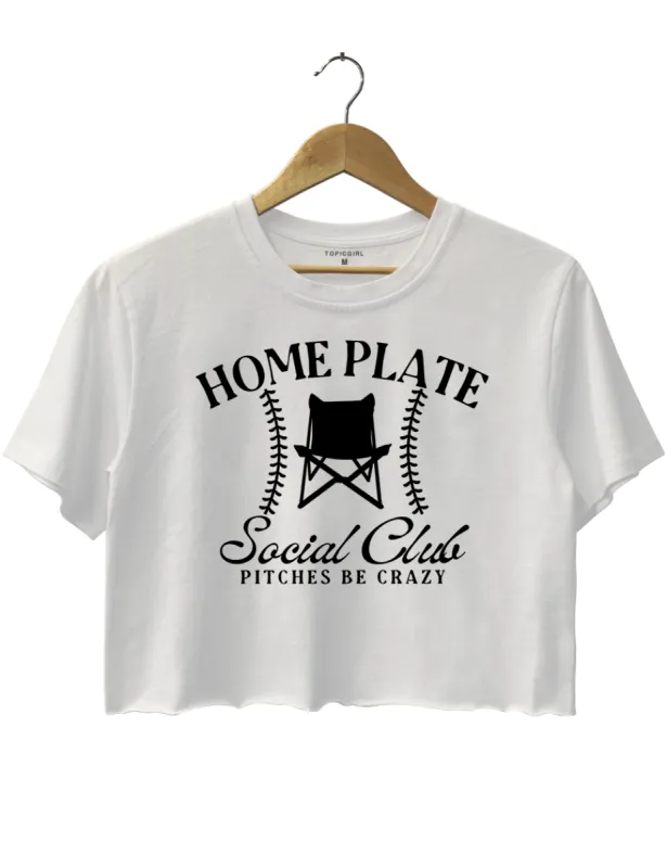 Home Plate Social Club Pitches Be Crazy Crop Top sold by Topic Girl