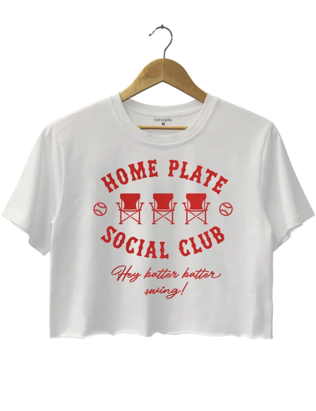 Home Plate Social Club Hey Batter Batter Swing Crop Top sold by Topic Girl