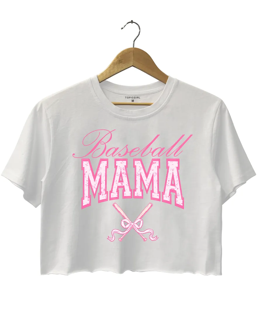 Pink Rose Baseball MAMA Crop Top sold by Topic Girl product image thumbnail 2