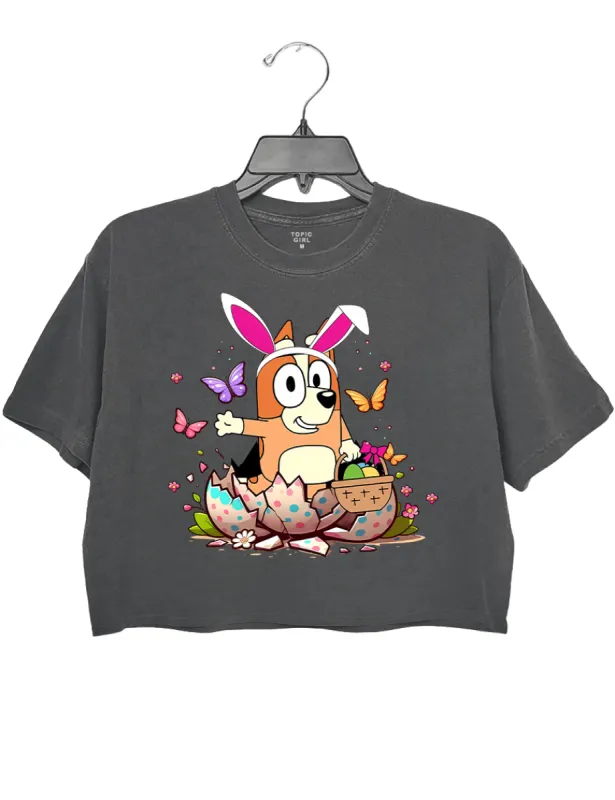 Funny Bingo Bunny Easter Eggs Vibes Crop Top sold by Topic Girl