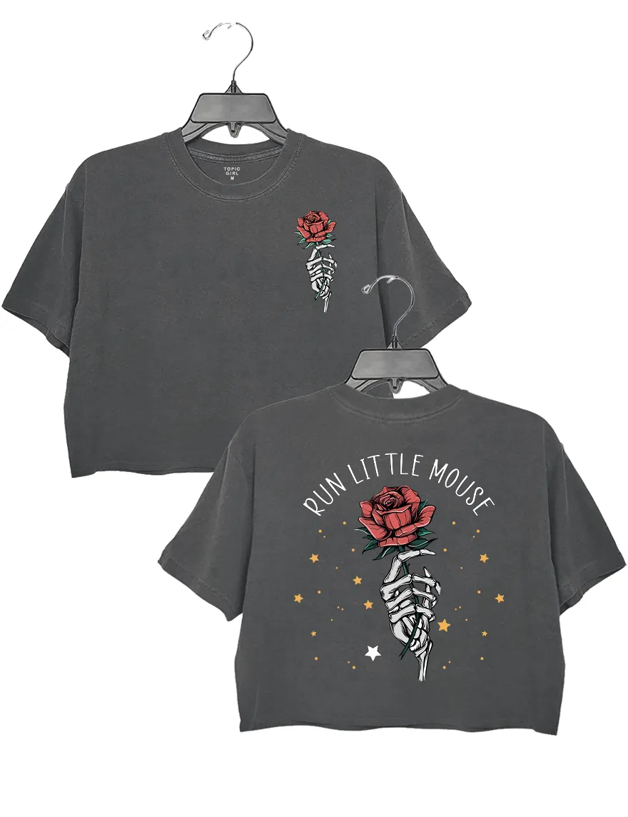 Run Little Mouse Rose Crop Top sold by Topic Girl