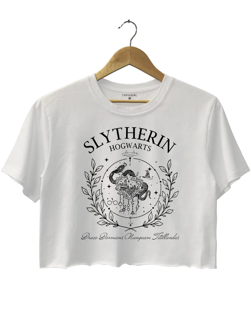 Hogwarts Slytherin Crop Top sold by Topic Girl product image thumbnail 5
