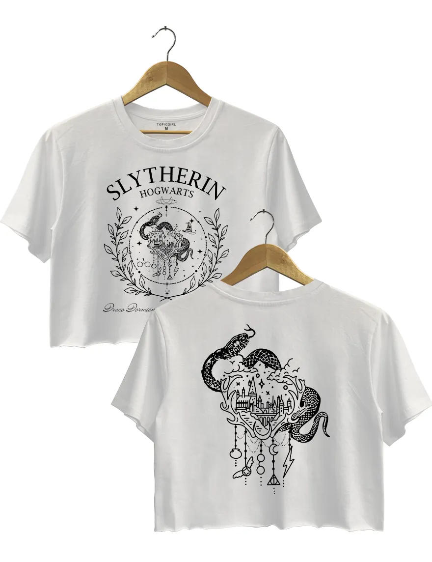 Hogwarts Slytherin Crop Top sold by Topic Girl product image thumbnail 4