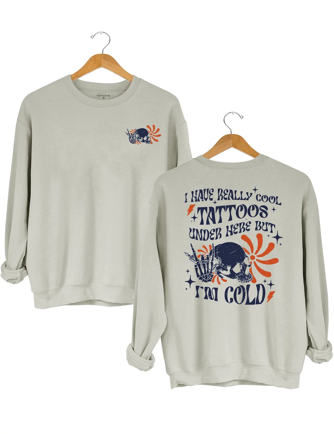 I Have Cool Tattoos Crop Sweatshirt sold by Topic Girl product image thumbnail 4