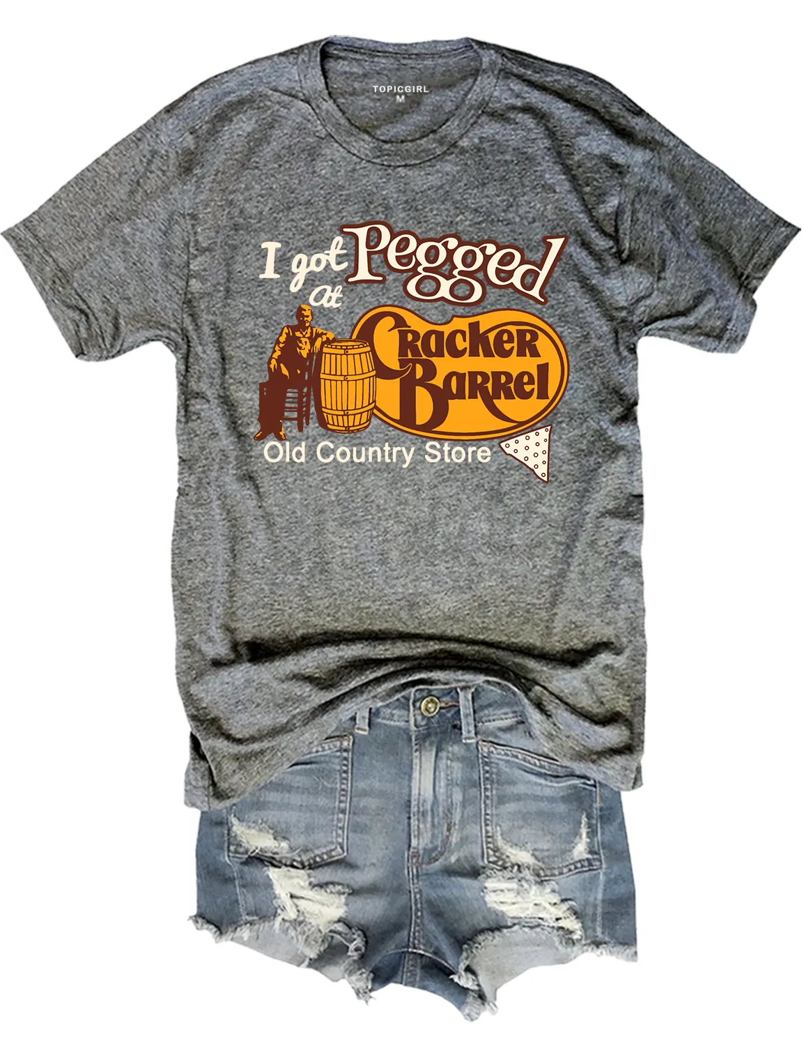 I Got Pegged At Cracker Barrel Old Country Store Crop Sweatshirt sold by Topic Girl product image thumbnail 4