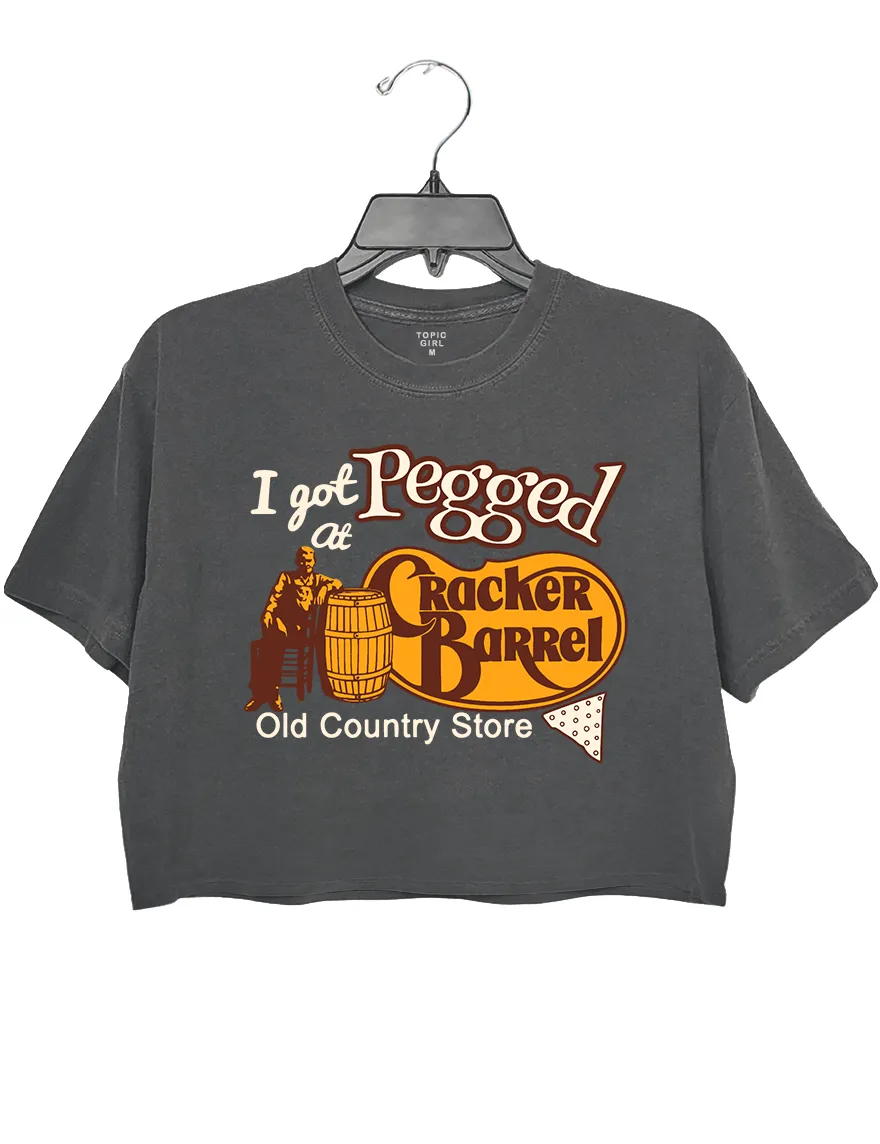 I Got Pegged At Cracker Barrel Old Country Store Crop Top sold by Topic Girl