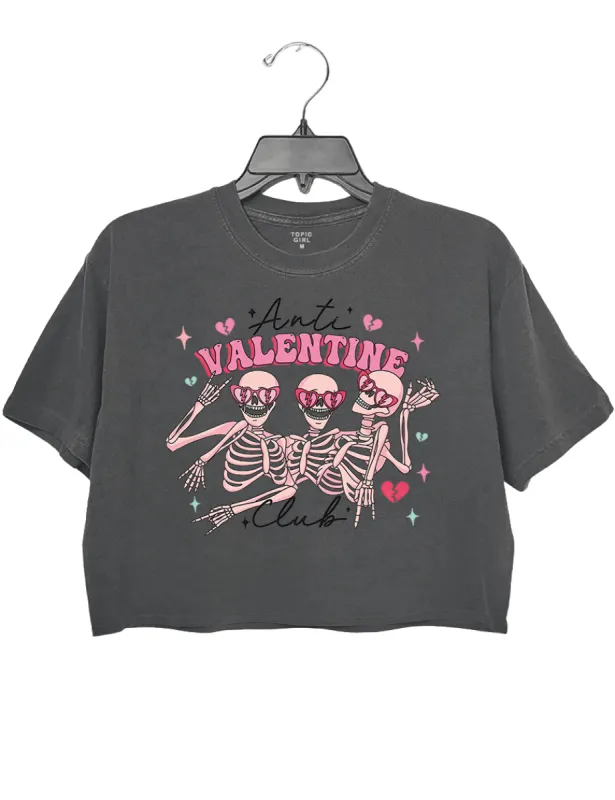 Anti Valentine Club Crop Top sold by Topic Girl