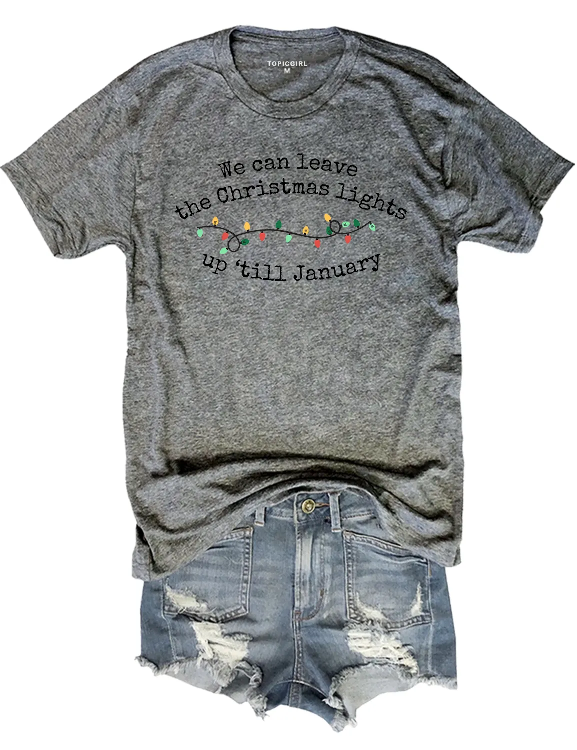 We Can Leave The Christmas Lights Up 'Til January crop sweatshirt sold by Topic Girl product image thumbnail 4