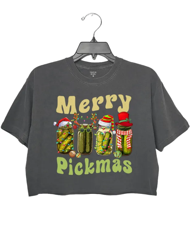Merry Pickmas Crop Top sold by Topic Girl