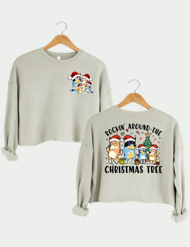 Rockin' Around the Christmas Tree Crop Sweatshirt sold by Topic Girl