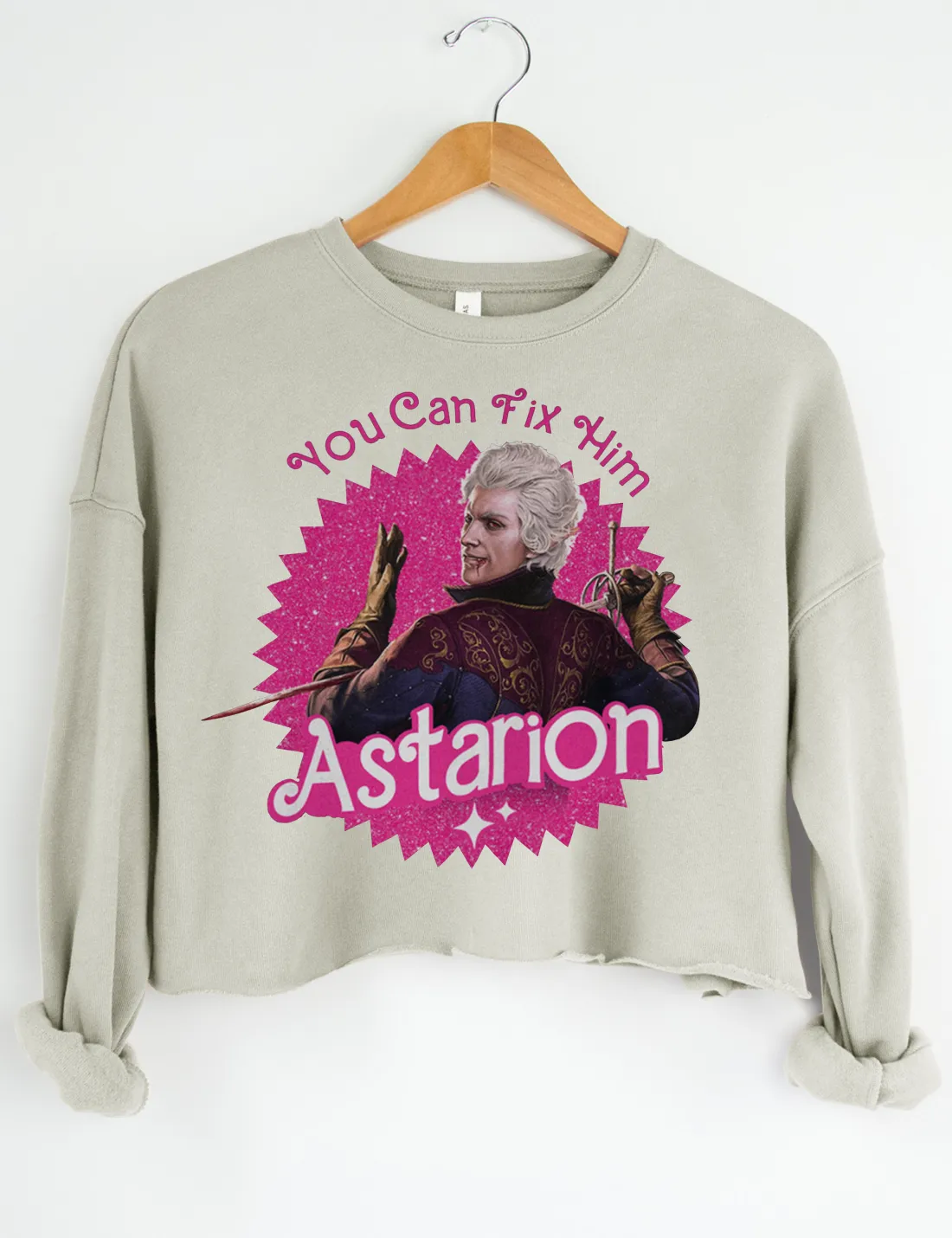 You Can Fix Him Astarion Crop Sweatshirt sold by Topic Girl product image thumbnail 2