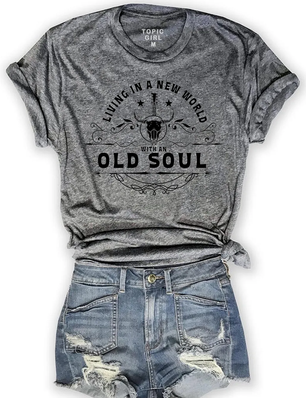 Living In A New World With An Old Soul Sweatshirt sold by Topic Girl product image thumbnail 5