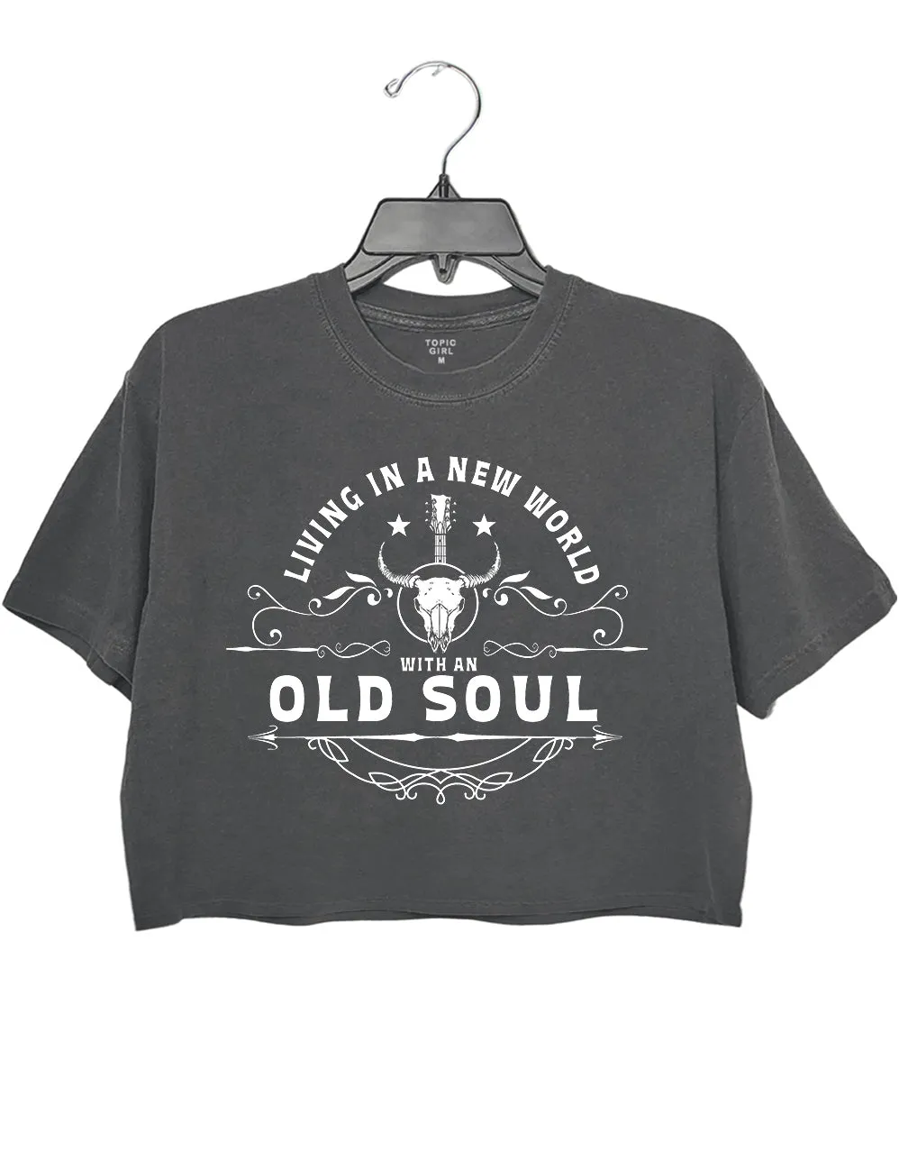 Living In A New World With An Old Soul Crop Sweatshirt sold by Topic Girl product image thumbnail 5