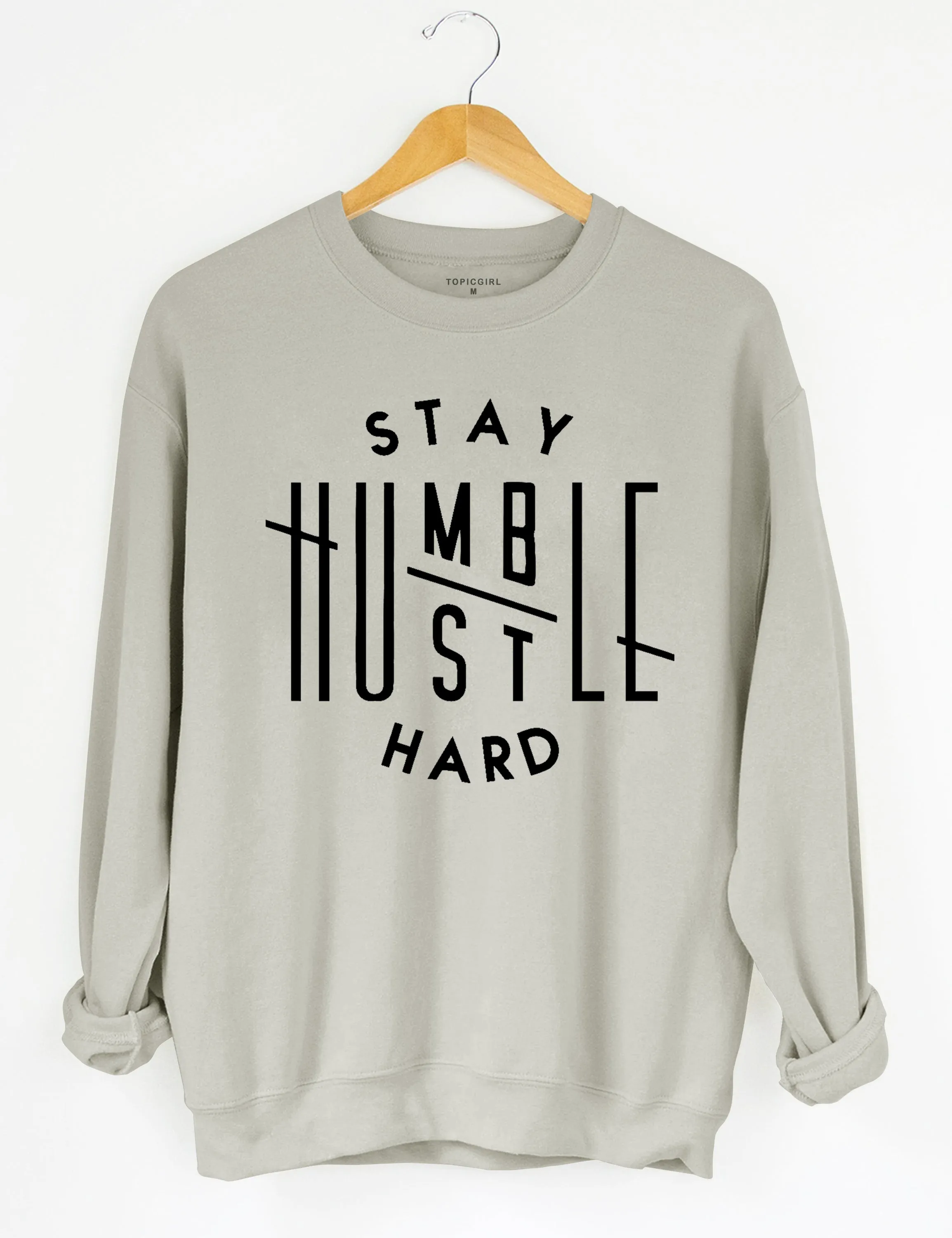 Stay Humble Hustle Hard Crop Hoodie sold by Topic Girl product image thumbnail 4