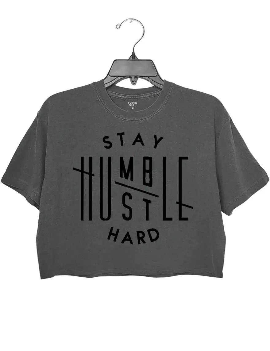 Stay Humble Hustle Hard Crop Sweatshirt sold by Topic Girl product image thumbnail 5