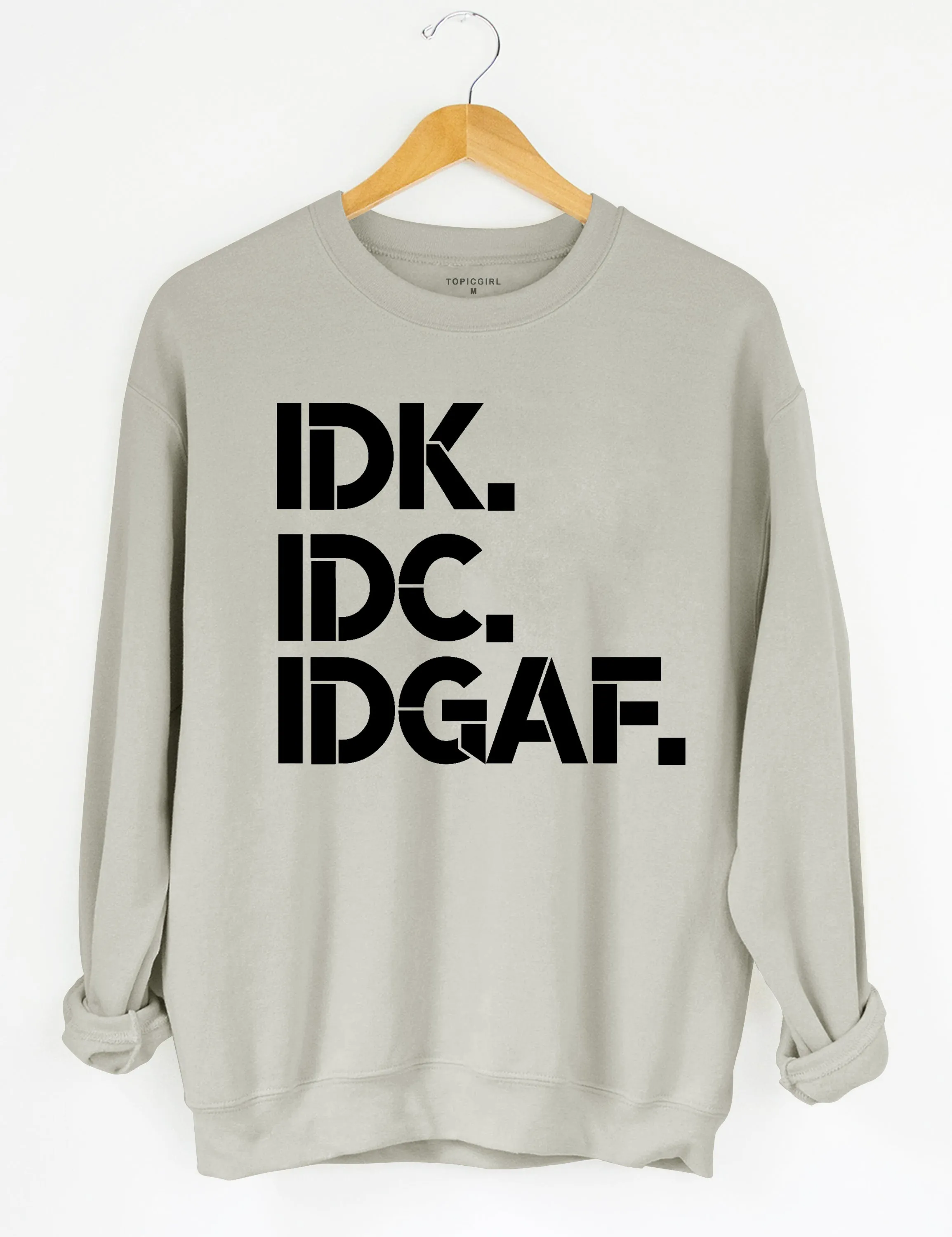 IDK IDC IDGAF Crop Hoodie sold by Topic Girl product image thumbnail 4