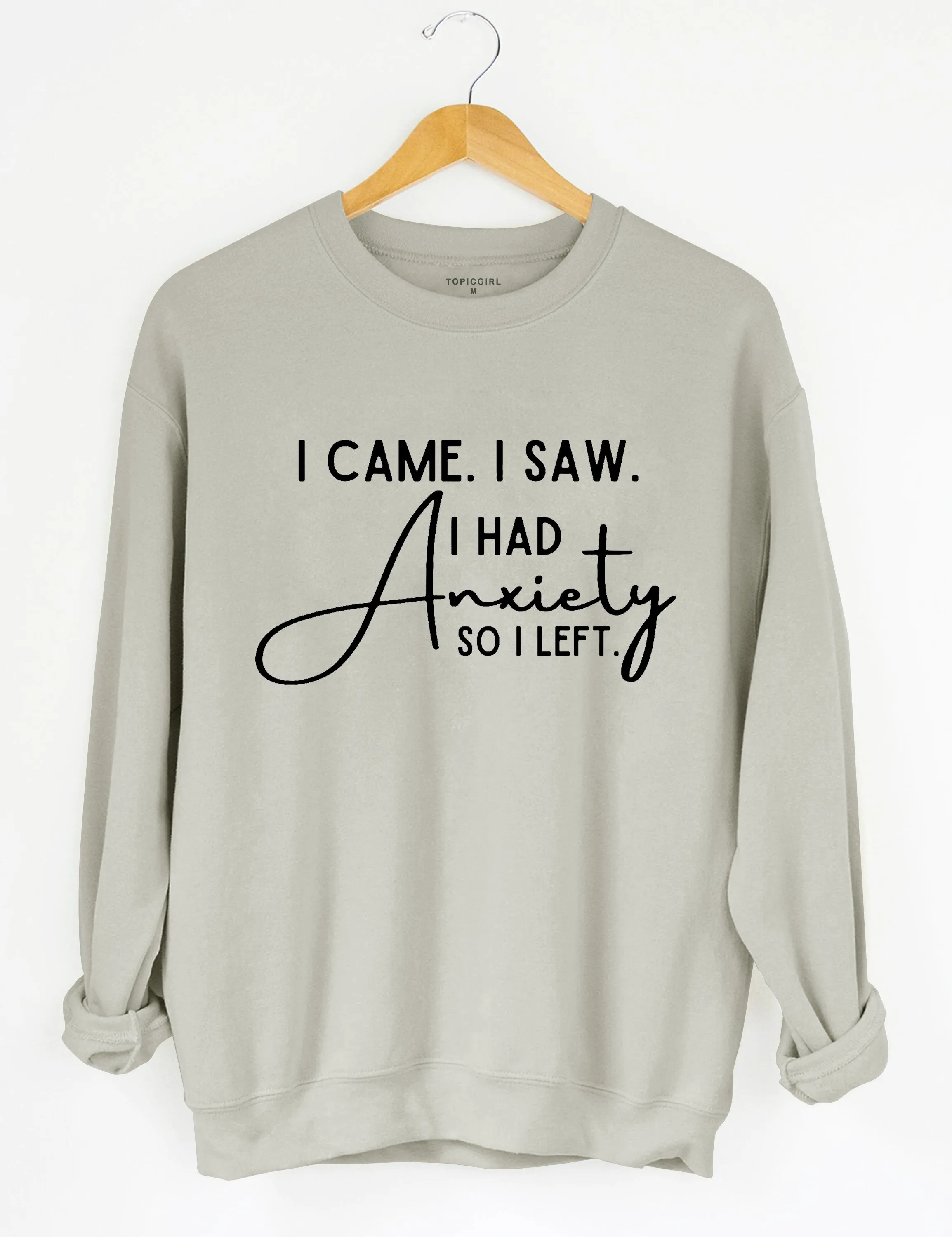 I Came I Saw I Had Anxiety So I Left Crop Hoodie sold by Topic Girl product image thumbnail 4