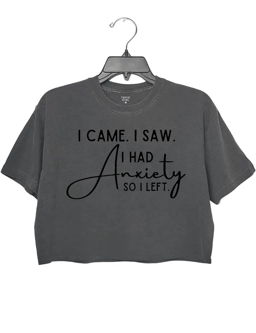 I Came I Saw I Had Anxiety So I Left Crop Sweatshirt sold by Topic Girl product image thumbnail 5
