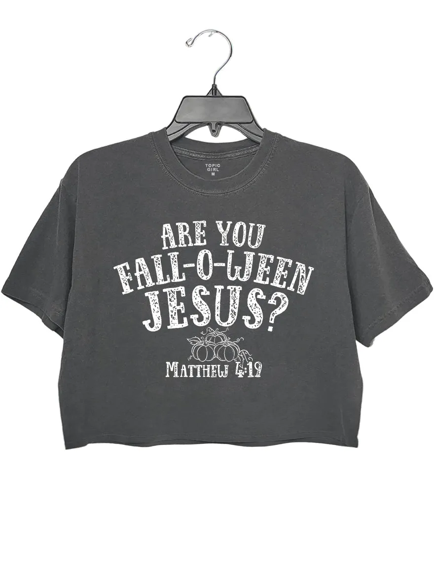 Are you Fall-o-ween Jesus Halloween Crop Hoodie sold by Topic Girl product image thumbnail 5