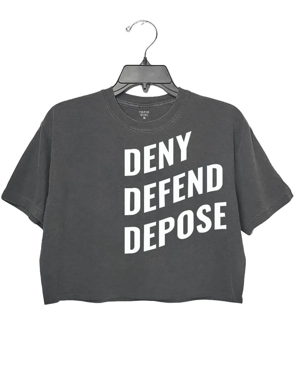 Deny Defend Depose Crop Top sold by Topic Girl