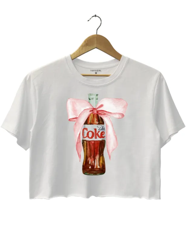 Diet Coke Pink Bow Crop Top sold by Topic Girl