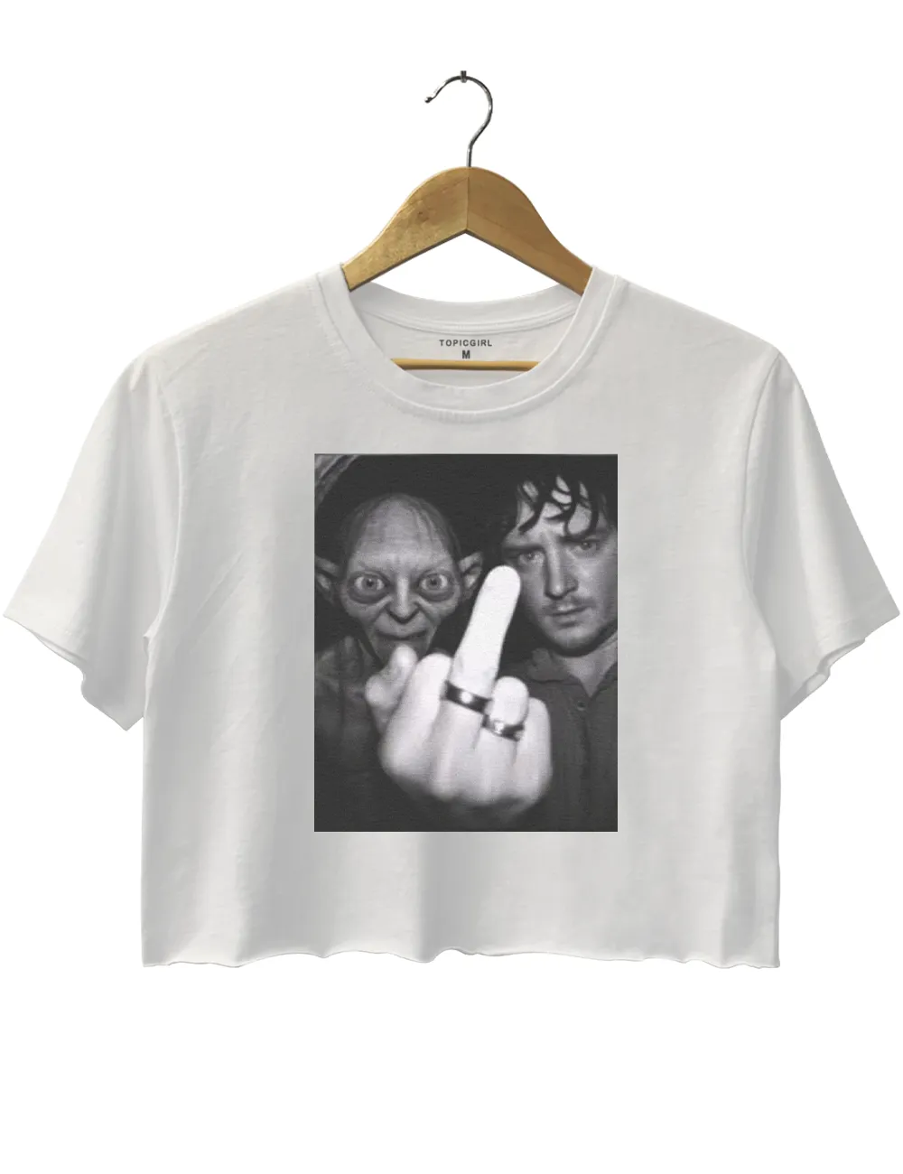 Lord of the Rings Gollum And Frodo Crop Top sold by Topic Girl