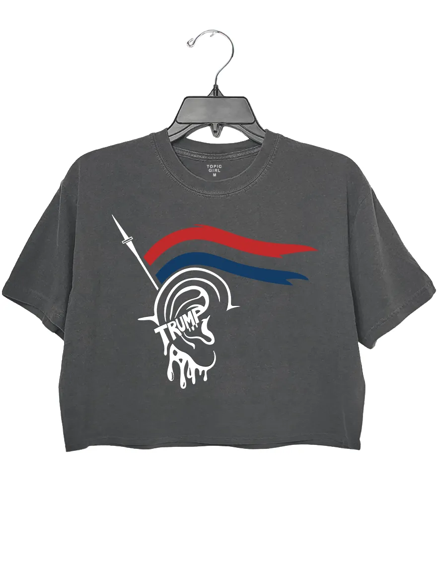 Trump Bloody Ear Crop Top sold by Topic Girl product image thumbnail 2