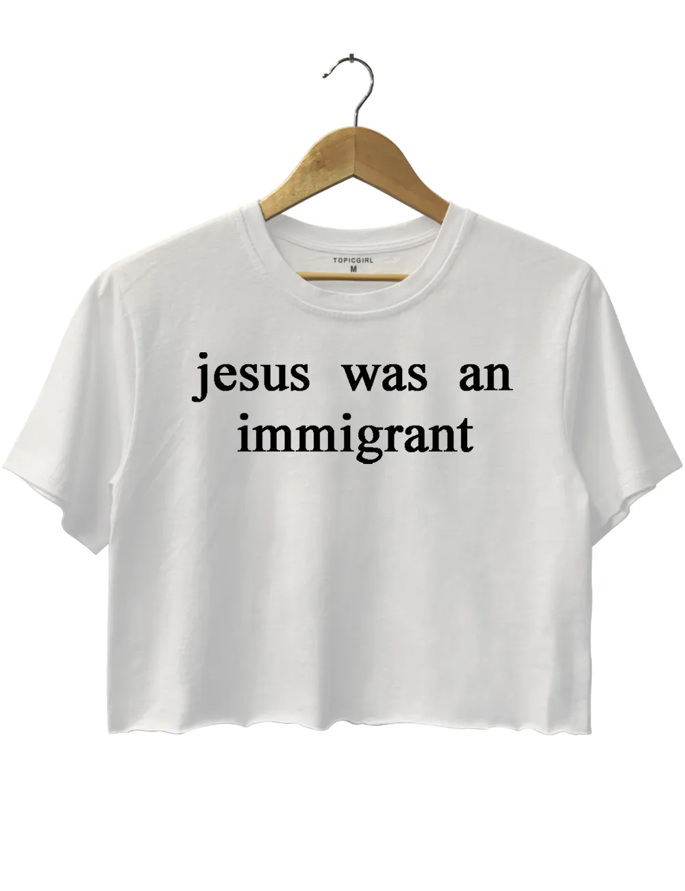 Jesus Was An Immigrant Crop Top sold by Topic Girl product image thumbnail 2
