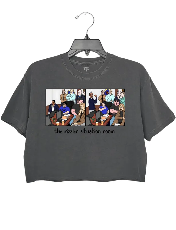 The Rizzler Situation Room Crop Top sold by Topic Girl