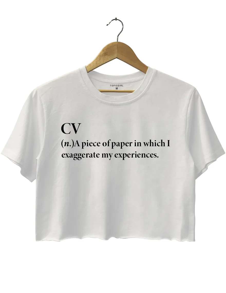 A Piece Of Paper In Which I Exaggerate My Experiences Crop Top sold by Topic Girl