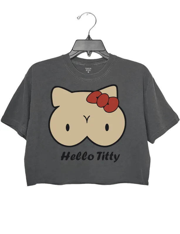 Parody Kitty Boobs Crop Top sold by Topic Girl