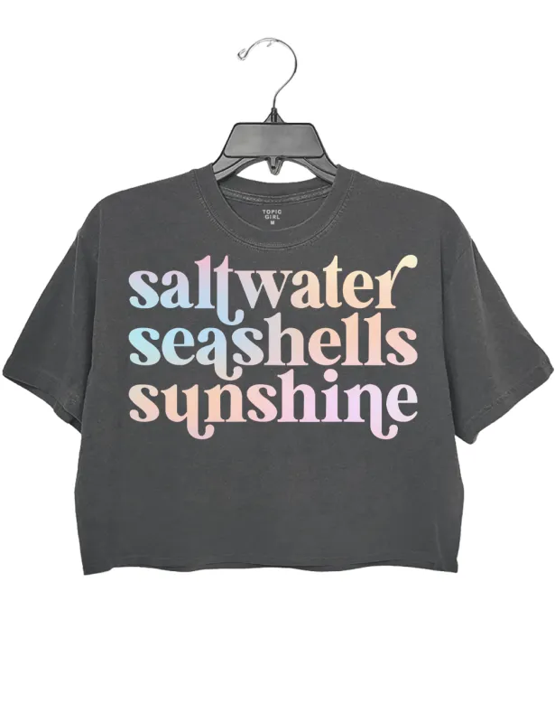 Saltwater Seashells Sunshine Crop Top sold by Topic Girl