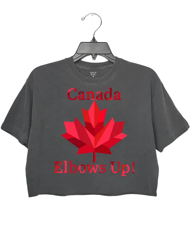 Elbows Up Canada Crop Top sold by Topic Girl