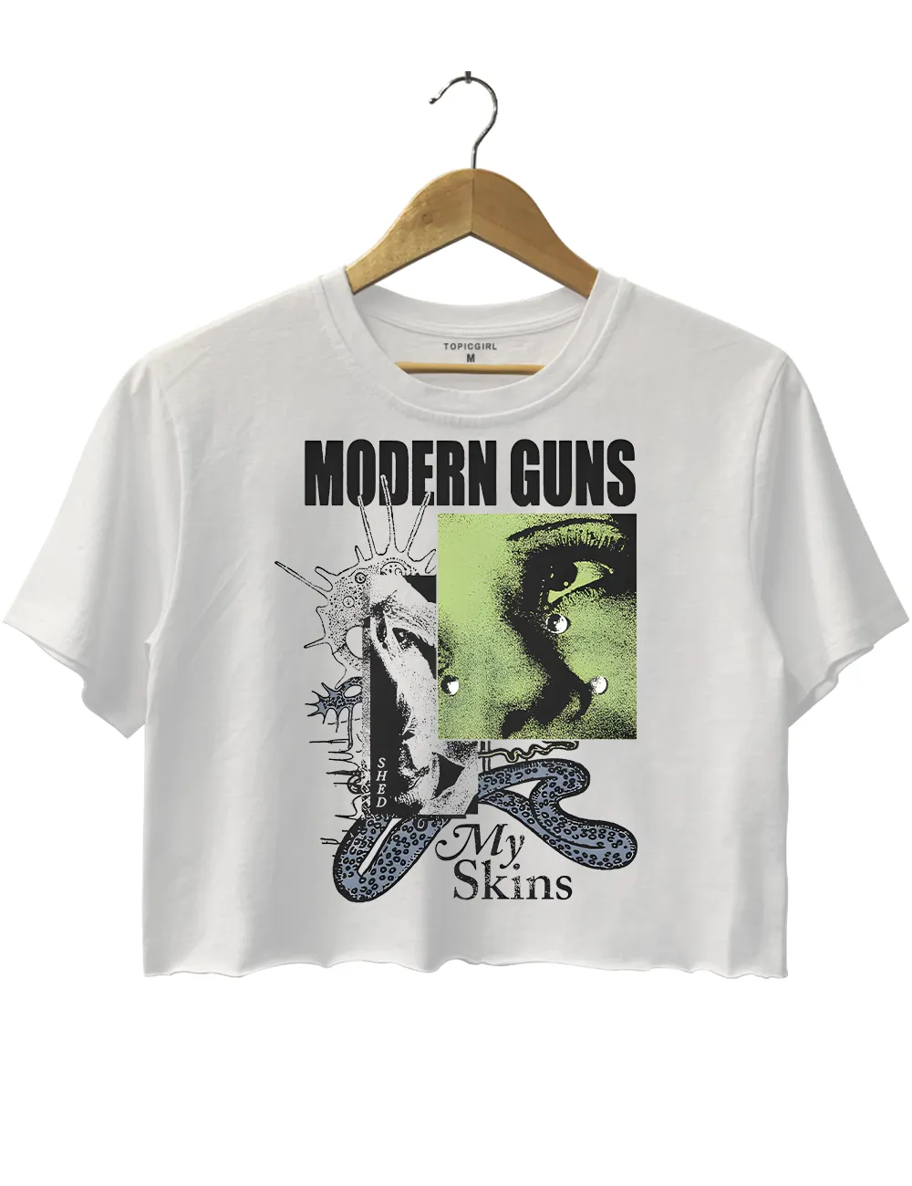 Modern Guns Shed My Skin Crop Top sold by Topic Girl