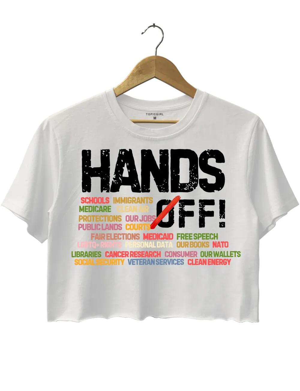 Hands Off Protest Crop Top sold by Topic Girl product image thumbnail 2