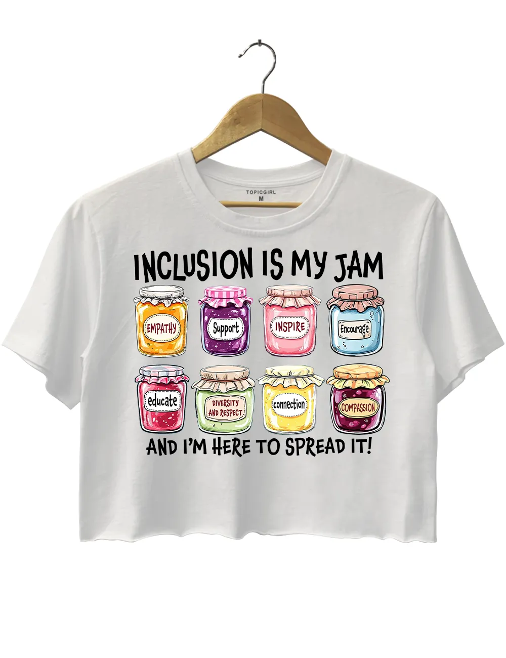 Inclusion Is My Jam Funny Crop Top sold by Topic Girl product image thumbnail 2