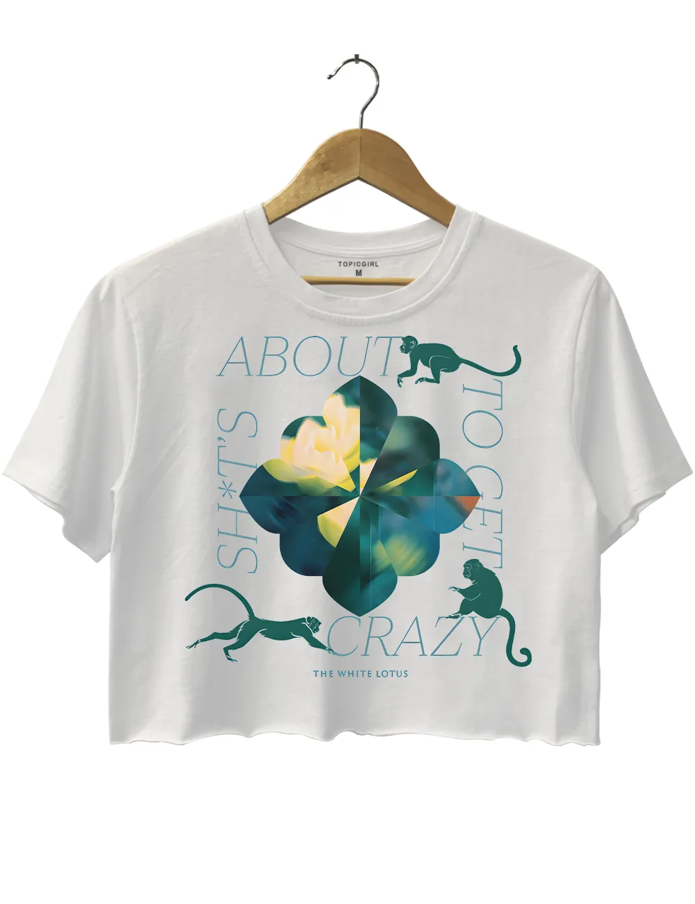 The White Lotus Shits About To Get Crazy Crop Top sold by Topic Girl