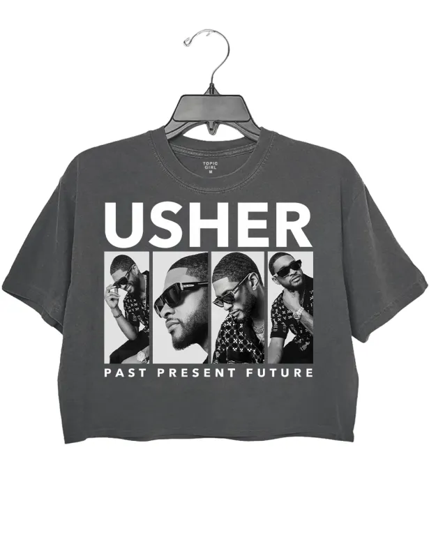 Past Present Future Usher Crop Top sold by Topic Girl