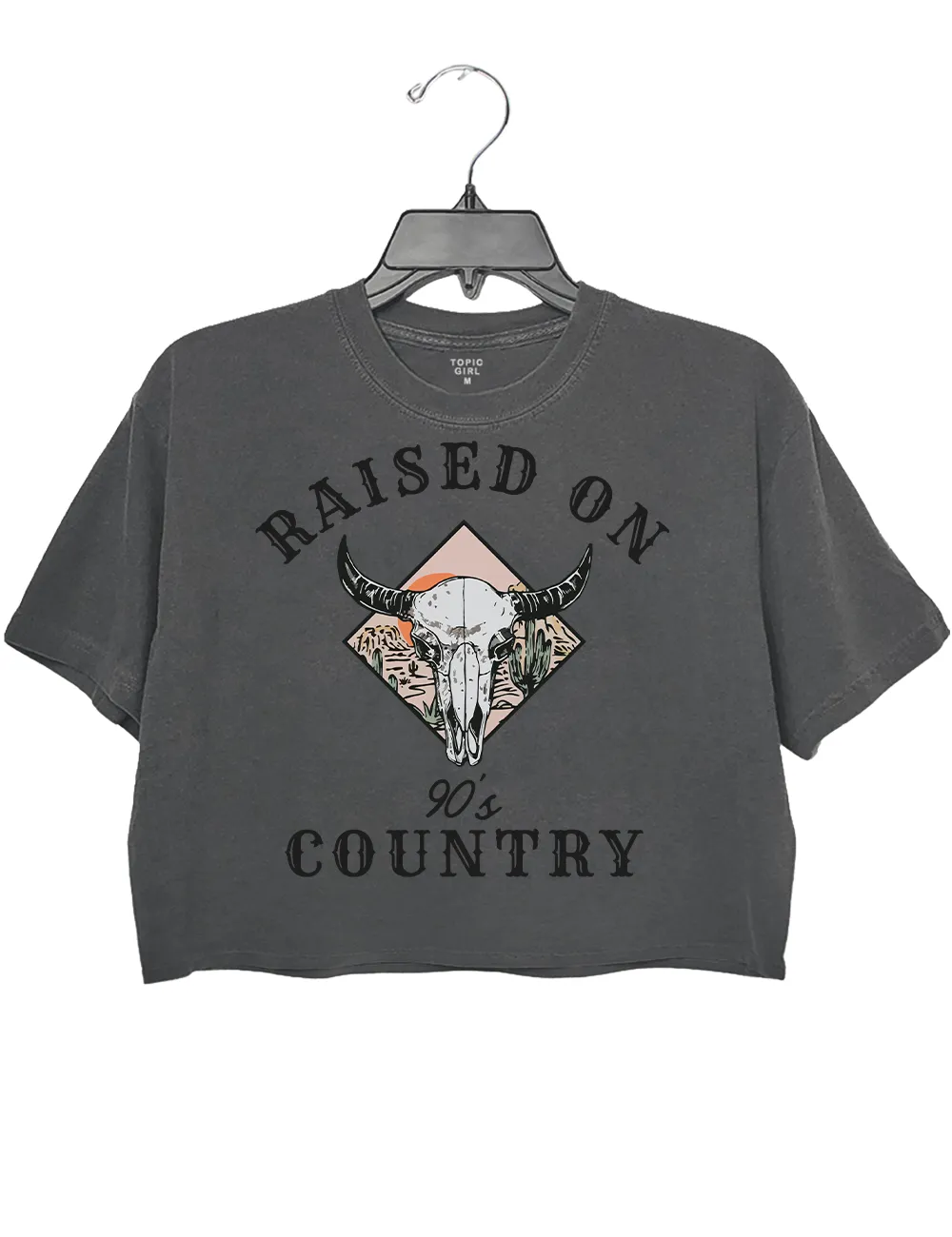 Raised on 90s Countny Crop Top sold by Topic Girl