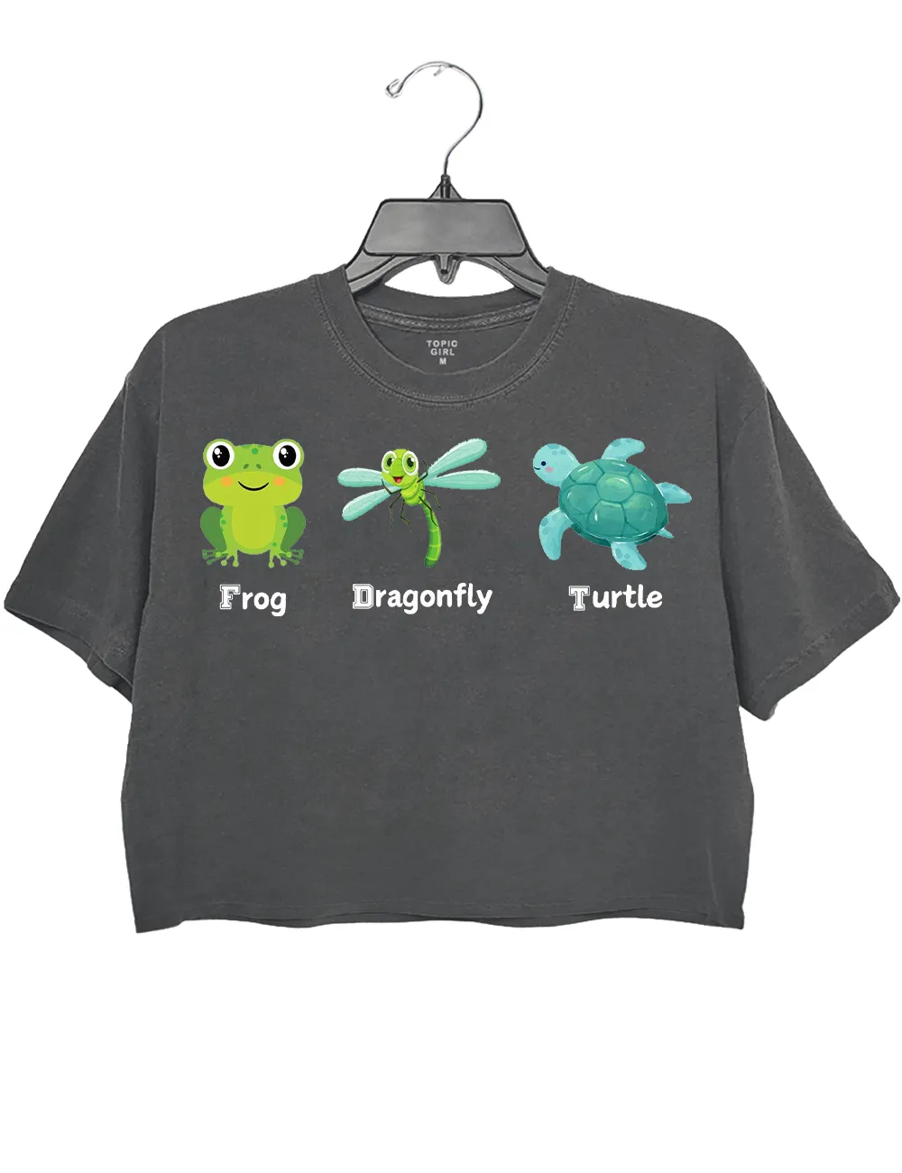 Frog Dragonfly Turtle Crop Top sold by Topic Girl