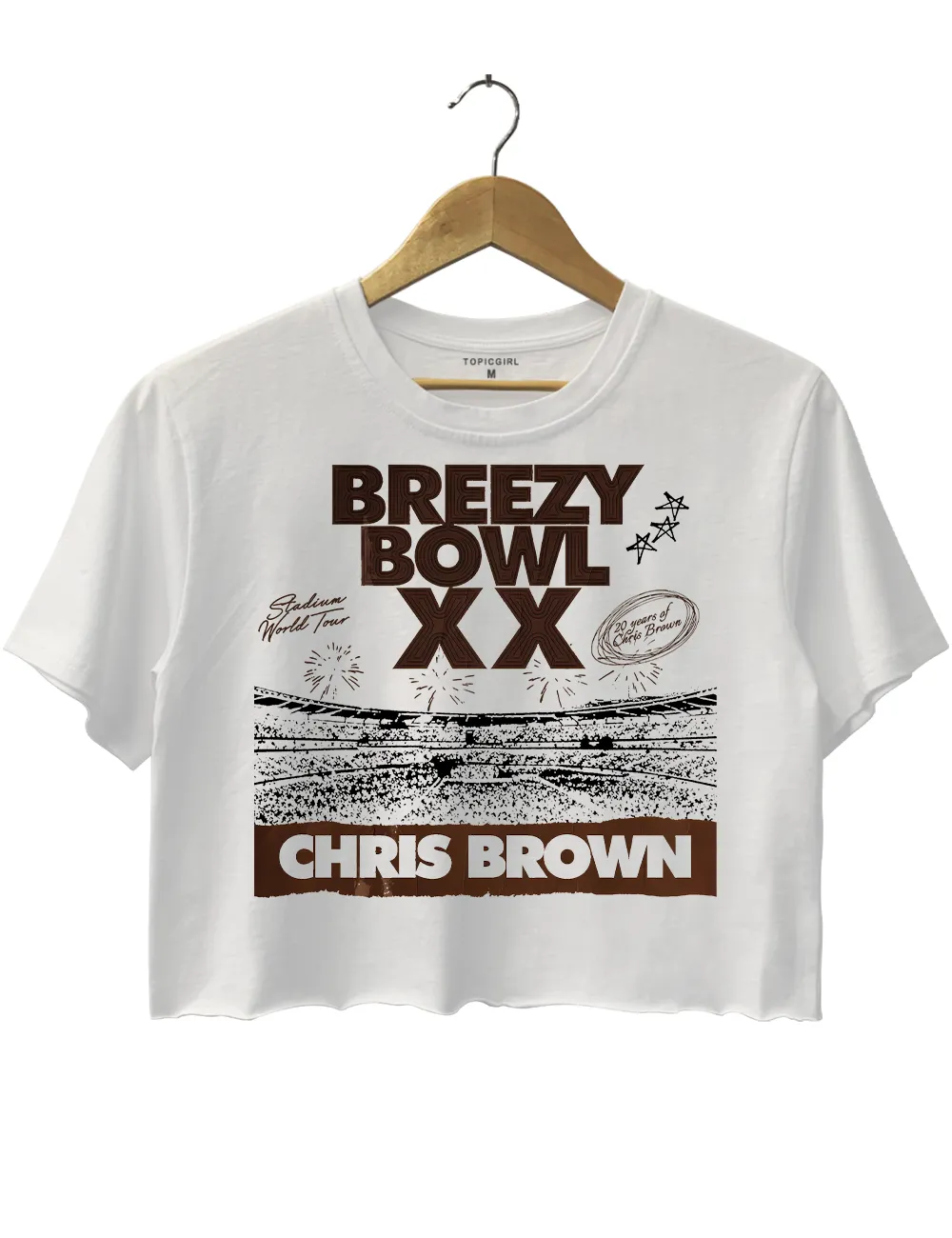 Breezy Bowl Xx Tour Chris Brown Tour 2025 Crop Top sold by Topic Girl product image thumbnail 2