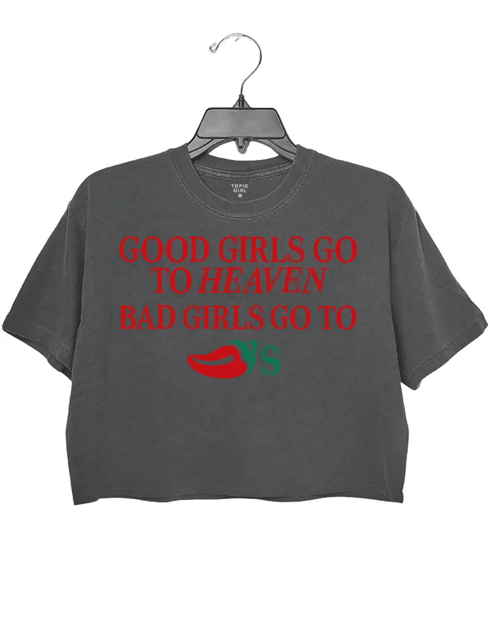 Good Girs Go to Heaven Bad Girls Go to Chilis Crop Top sold by Topic Girl product image thumbnail 2