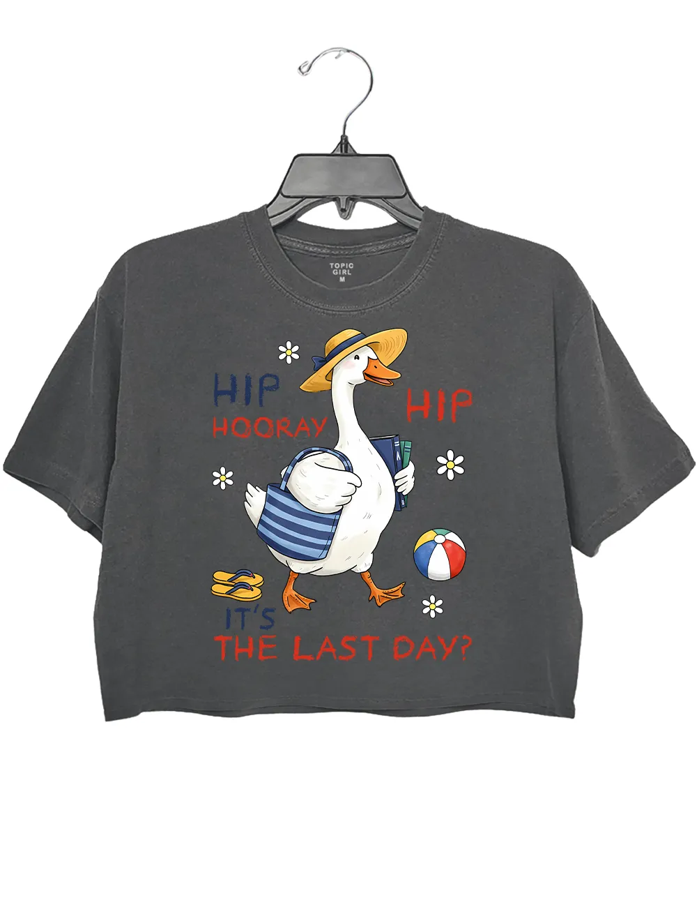 Funny Teacher Goose Summer Break Last Day Of School Crop Top sold by Topic Girl product image thumbnail 2